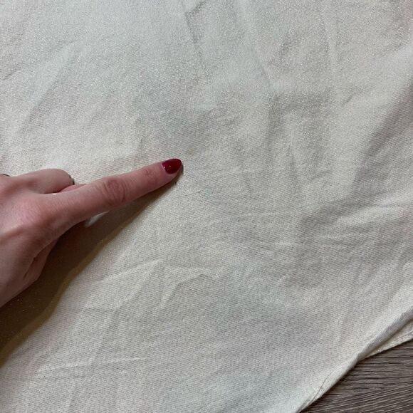 Anne Klein Cream Gold Shimmer Button Down Tunic Dress Shirt Size Large - Picture 7 of 11